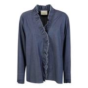 Rode Denim Overhemd Momoni , Blue , Dames