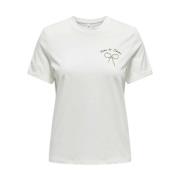 Casual Katoenen T-shirt Only , White , Dames