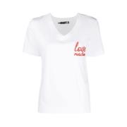 Stijlvol T-shirt Love Moschino , White , Dames