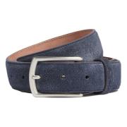 Stijlvolle Leren Riem voor Mannen Ermenegildo Zegna , Blue , Heren