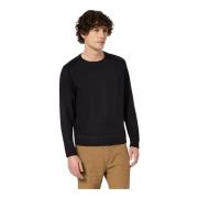 Kasjmier Jacquard Crewneck Sweater Massimo Alba , Black , Heren