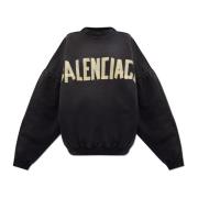 Vintage Effect Sweatshirt Balenciaga , Black , Dames