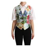 Mint Groene Bloemen Zijden Vest Dolce & Gabbana , Multicolor , Dames