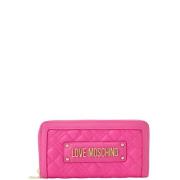 Gewatteerde PU Portemonnee in Fuchsia Love Moschino , Pink , Dames