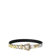 Baroque Logo Print Leren Riem Versace Jeans Couture , Multicolor , Dam...