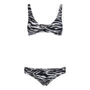 Zebra-print Bikini met Torchon-details The Attico , Multicolor , Dames