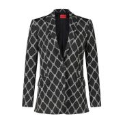 Blazer met Monogram Patroon Hugo Boss , Multicolor , Dames