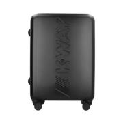 Trendy Maxi Logo Grote Koffer voor Heren K-Way , Black , Heren