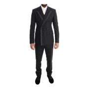 Gray Double Breasted 3 Piece Suit Dolce & Gabbana , Gray , Heren