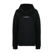 Zwart Logo-Print Hoodie Sweater Maison Margiela , Black , Heren