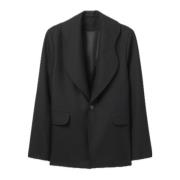 Blazer met gebogen revers Séfr , Black , Heren