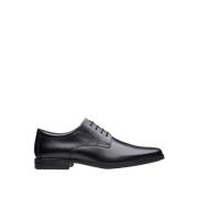 Zwarte Leren Veterschoenen Clarks , Black , Heren