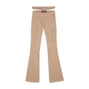 Wijde Beige Broek met Afneembare Panelen Andrea Adamo , Beige , Dames