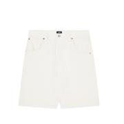 Natuurlijke kleur Bermuda Shorts Loose Fit Edwin , White , Dames