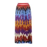 Abstract Print Midi Geplooide Rok Stella Jean , Multicolor , Dames