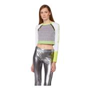 Kleurrijke Korte Mouw Crop Top Twinset , Multicolor , Dames