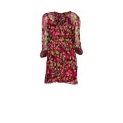 Korte Bloemen Crepon Jurk Twinset , Multicolor , Dames