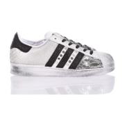 Handgemaakte Sneakers Zilver Wit Zwart Adidas , Multicolor , Heren