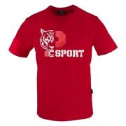 Korte Mouw Ronde Hals Katoenen T-shirt Plein Sport , Red , Heren