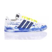 Handgemaakte Wit Blauwe Sneakers Adidas , Multicolor , Heren
