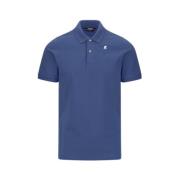 Stretch Katoen Piqué Polo Shirt K-Way , Blue , Heren