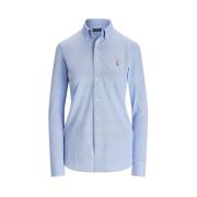 Skinny Lange Mouw Polo Shirt Ralph Lauren , Blue , Dames