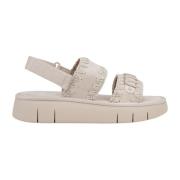 Witte Bounce Geborduurde Band Sandalen Mou , White , Dames