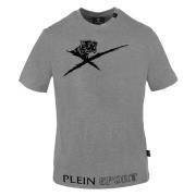 Korte Mouw Ronde Hals Katoenen T-shirt Plein Sport , Gray , Heren