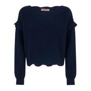 Blauwe Boxy Trui Twinset , Blue , Dames