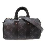 Pre-owned Canvas handbags Louis Vuitton Vintage , Black , Dames