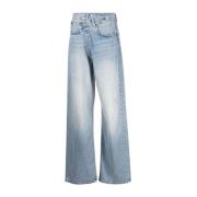 Crossover Wide-Leg Jeans Ss23 Style R13 , Blue , Dames