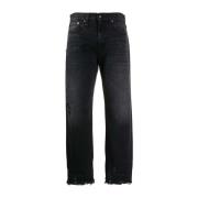 Zwarte Cropped Denim Jeans R13 , Black , Dames