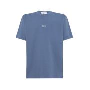 Effen Crew Neck T-Shirt Sotf , Blue , Heren