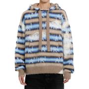 Gestreepte Jacquard Hoodie met Kangoeroezak Amiri , Multicolor , Heren