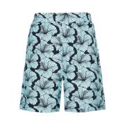 Bloemenprint Zwart en Turquoise Bermuda Shorts 4Giveness , Multicolor ...
