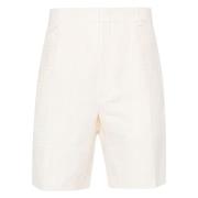 Jacquard Bermuda Shorts Artemisia Twill Weave Fendi , Beige , Heren