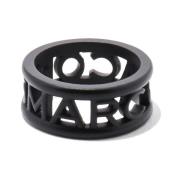 Zwarte Logo Messing Emaille Ring Marc Jacobs , Black , Dames