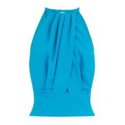 Blauwe Top met Rits Pinko , Blue , Dames