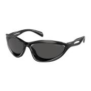 Stijlvolle zonnebril zwart montuur Prada , Black , Unisex