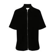 Zwarte Zip Shirt Katoenmix Jil Sander , Black , Heren
