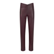 Paarse Faux Leren Broek Slim Fit Patrizia Pepe , Purple , Dames