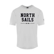Katoenen T-shirt met korte mouwen North Sails , White , Heren