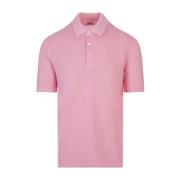 Roze Polo Shirt Korte Mouw Fedeli , Pink , Heren