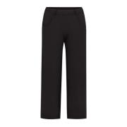 Zwarte Losse Crop Broek EcoVero Kwaliteit LauRie , Black , Dames