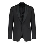 Slim-Fit Blazer met Schuine Borstzak Eduard Dressler , Black , Heren