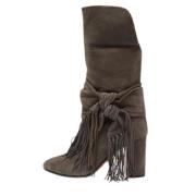 Pre-owned Suede boots Aquazzura Pre-owned , Gray , Dames