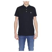 Zwarte Katoenen Polo Knoopsluiting U.s. Polo Assn. , Black , Heren