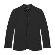 Zwarte Button-Front Lapel Blazer Antony Morato , Black , Heren