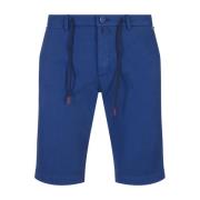 Blauwe Zijde Katoen Bermuda Shorts Kiton , Blue , Heren