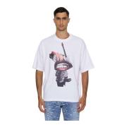 Grafische Ronde Hals T-shirt John Richmond , White , Heren